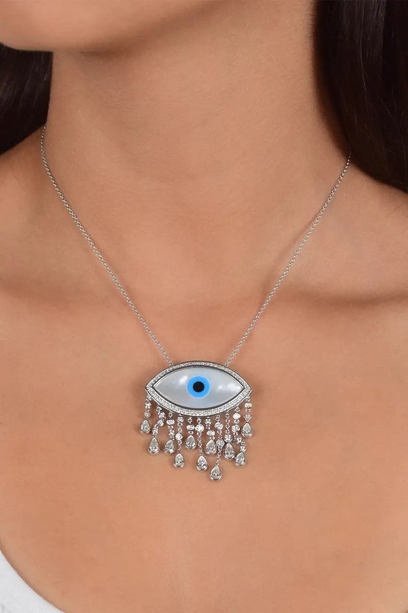 Ashna Mehta Diamond Evil Eye Waterfall Bag Charm | Thumbnail 2