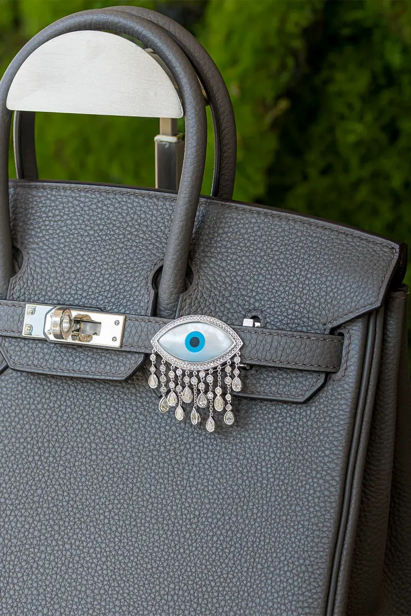 Ashna Mehta Diamond Evil Eye Waterfall Bag Charm | Thumbnail 5
