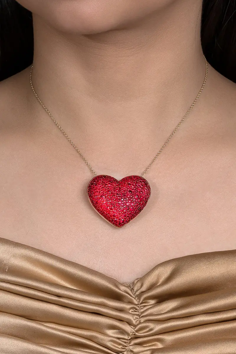 Ashna Mehta Ruby Heart Bag Charm | Thumbnail 2