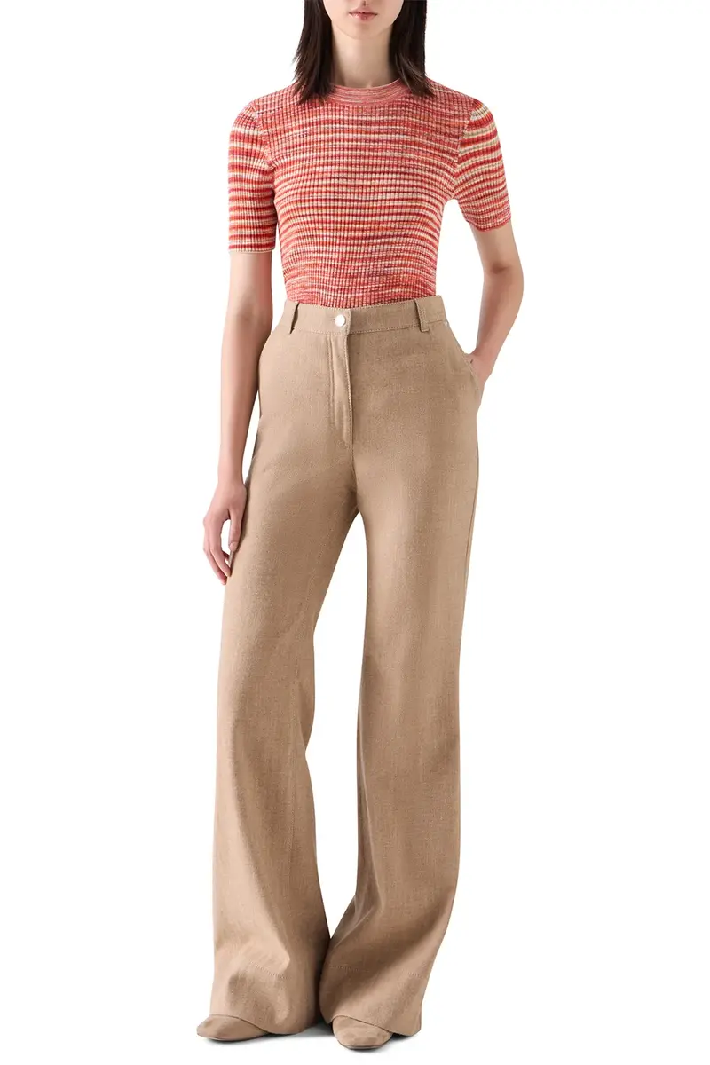 Akris punto Striped Short Sleeve Sweater | Thumbnail 2 Akris punto Striped Short Sleeve Sweater | Thumbnail 2