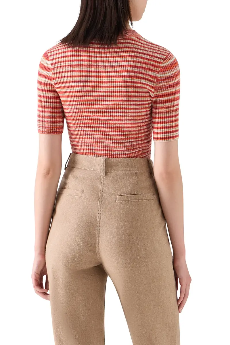 Akris punto Striped Short Sleeve Sweater | Thumbnail 6 Akris punto Striped Short Sleeve Sweater | Thumbnail 6