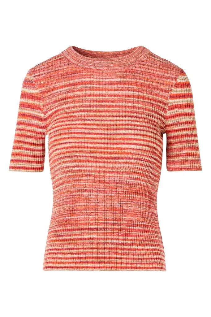 Akris punto Striped Short Sleeve Sweater