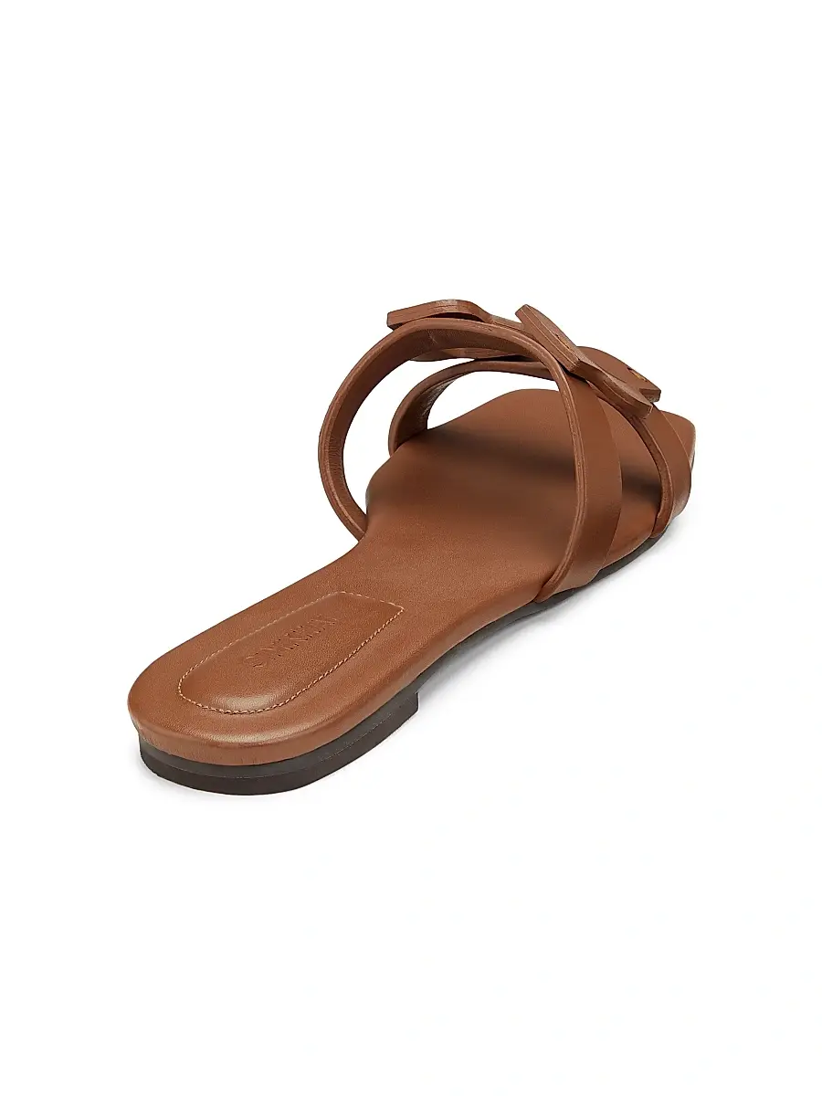 Simkhai Women's Monogram Leather Flat Slides | Thumbnail 3 Simkhai Women's Monogram Leather Flat Slides | Thumbnail 3