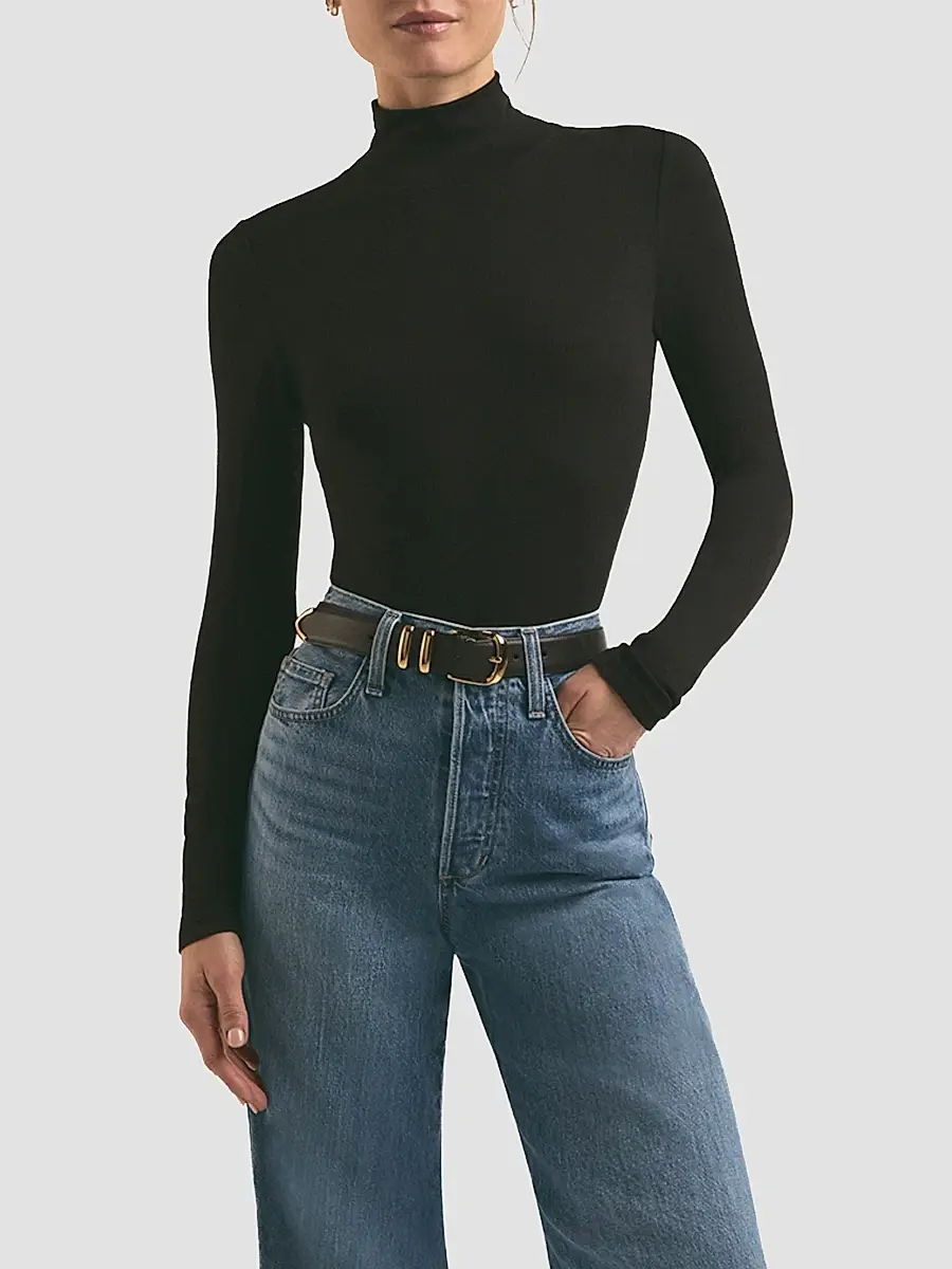 Favorite Daughter Women's Ribbed Turtleneck Top | Thumbnail 4 Favorite Daughter Women's Ribbed Turtleneck Top | Thumbnail 4