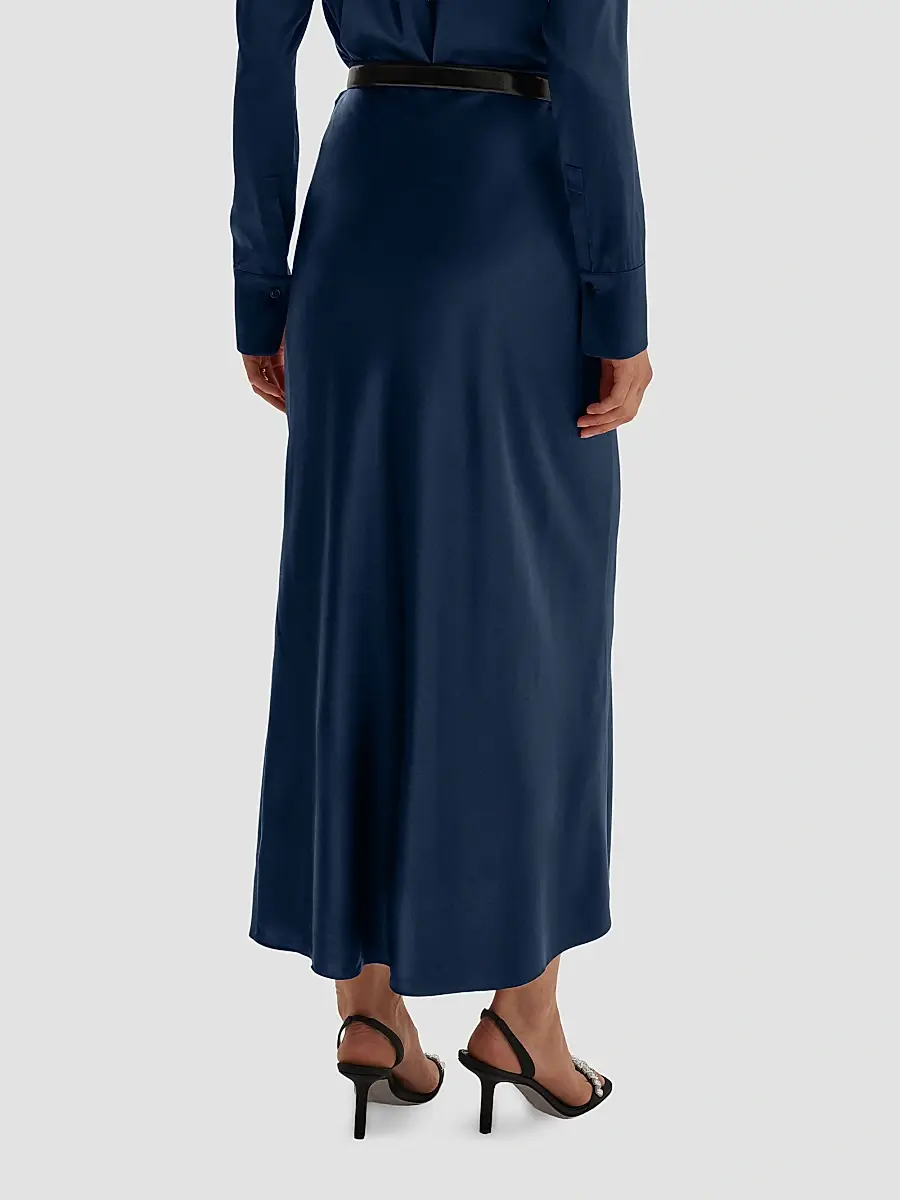 Favorite Daughter Women's The Favorite Silk-Blend Satin Midi Skirt | Thumbnail 3