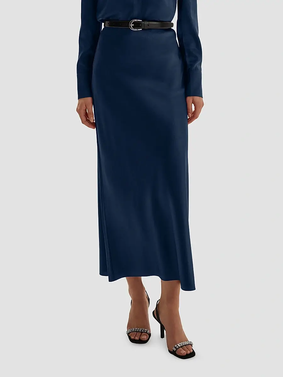 Favorite Daughter Women's The Favorite Silk-Blend Satin Midi Skirt | Thumbnail 4