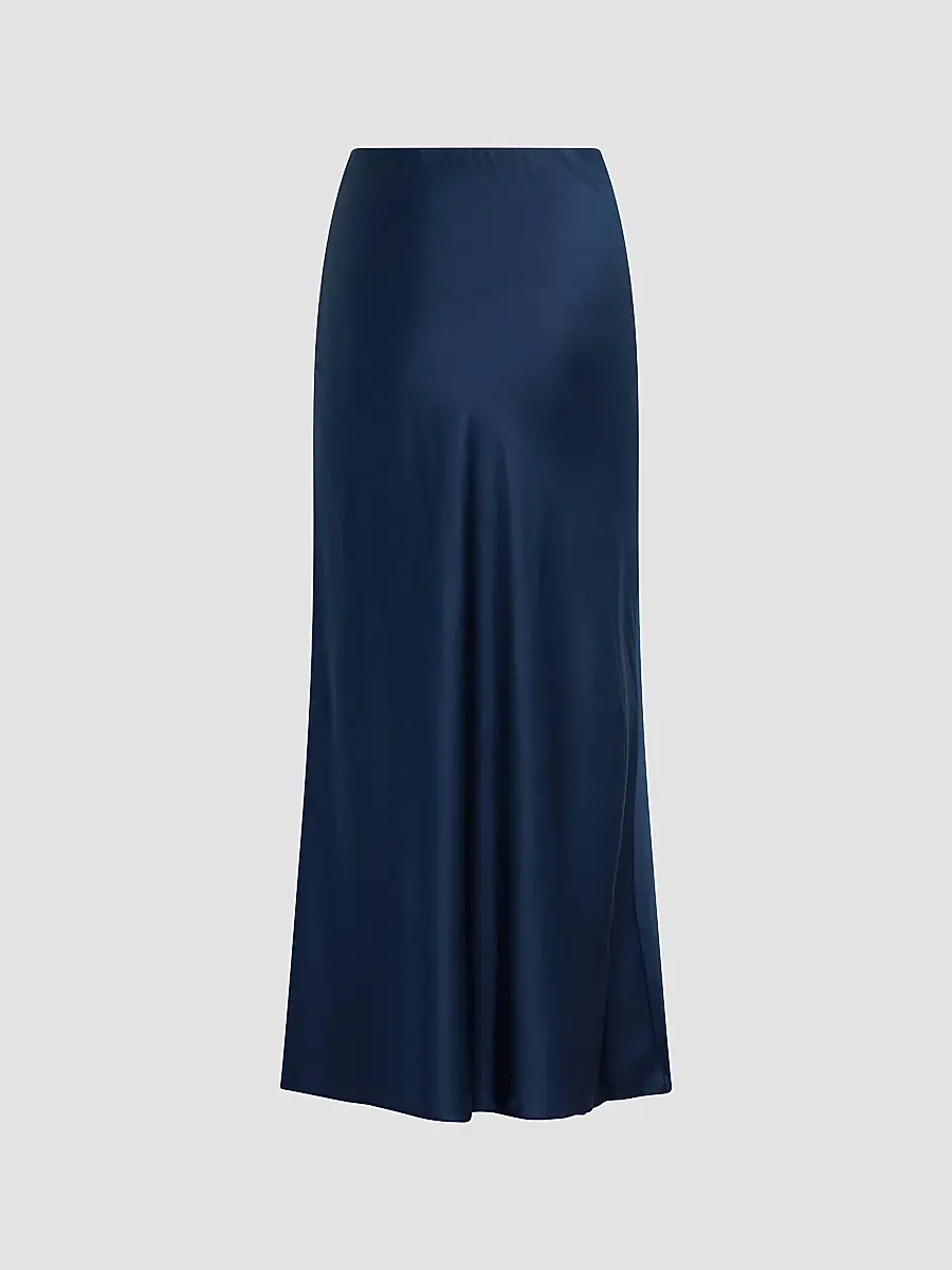 Favorite Daughter Women's The Favorite Silk-Blend Satin Midi Skirt | Thumbnail 6