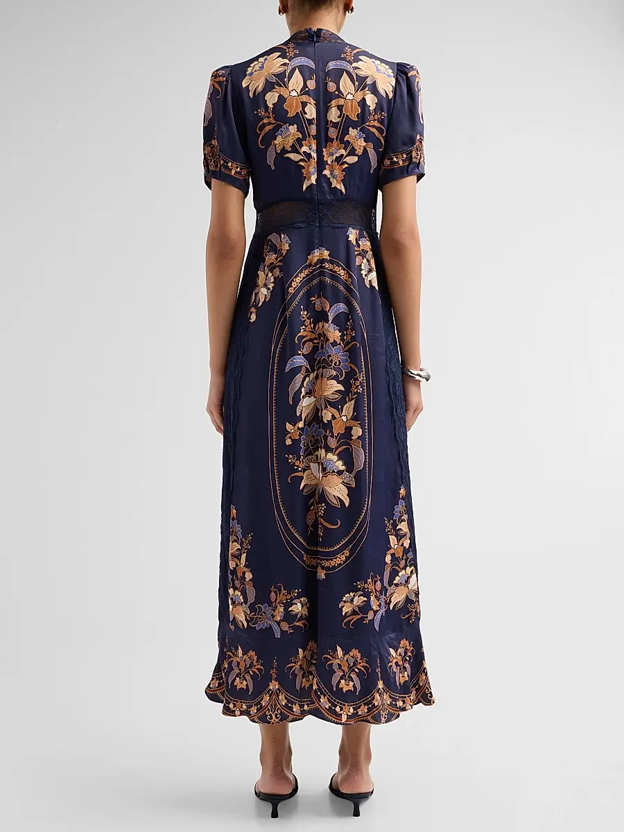 Farm Rio Women's Lara Floral V-Neck Midi Dress | Thumbnail 3 Farm Rio Women's Lara Floral V-Neck Midi Dress | Thumbnail 3