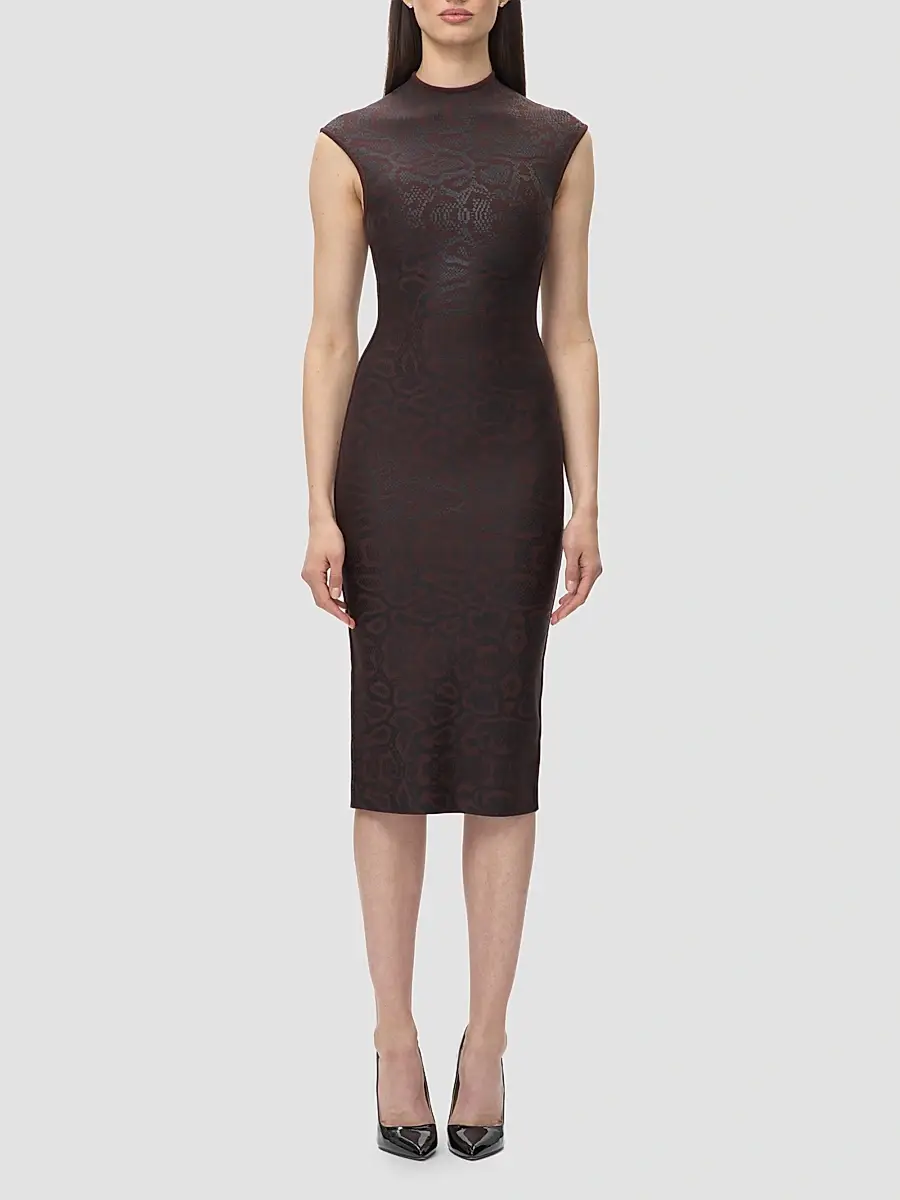 Hervé Léger Women's Anita Printed Sheath Midi Dress | Thumbnail 4 Hervé Léger Women's Anita Printed Sheath Midi Dress | Thumbnail 4