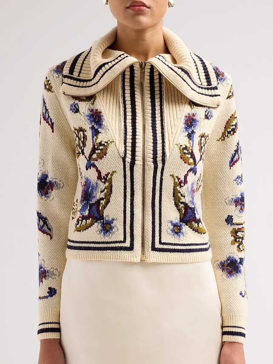 Farm Rio Women's Golden Nature Knit Cardigan | Thumbnail 5 Farm Rio Women's Golden Nature Knit Cardigan | Thumbnail 5