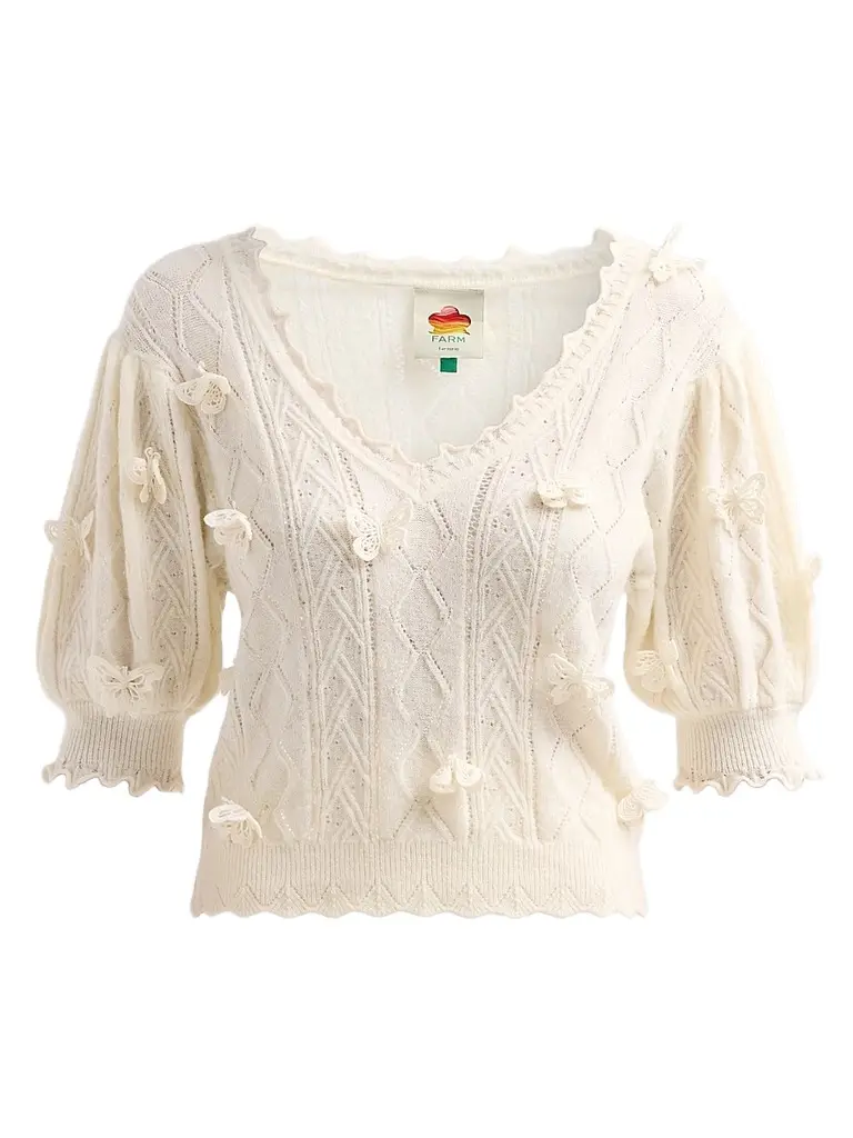 Women's Richilieu 3D Butterfly Knit Top Women's Richilieu 3D Butterfly Knit Top