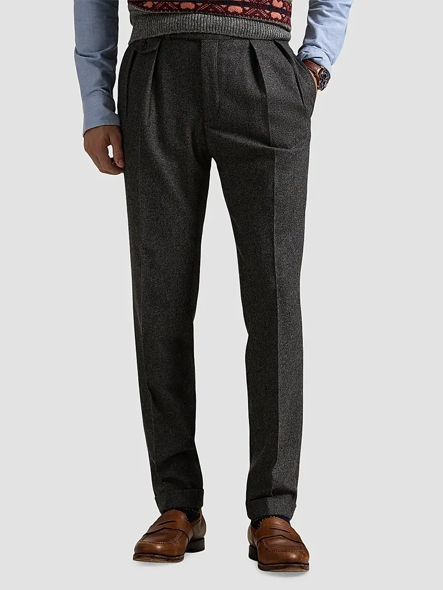 Polo Ralph Lauren Men's Pleated Wool Flannel Trousers | Thumbnail 4 Polo Ralph Lauren Men's Pleated Wool Flannel Trousers | Thumbnail 4