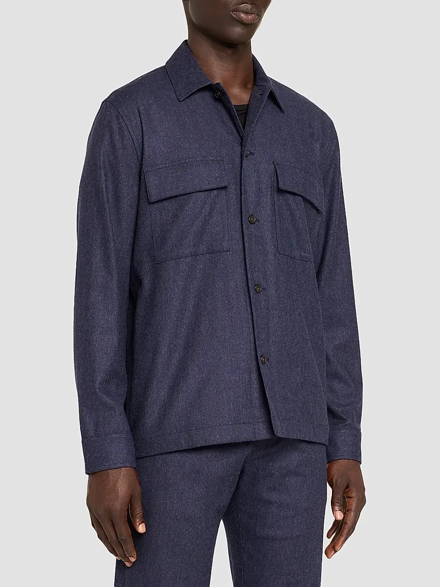 Vince Men's Tailored Wool-Twill Shirt Jacket | Thumbnail 4 Vince Men's Tailored Wool-Twill Shirt Jacket | Thumbnail 4