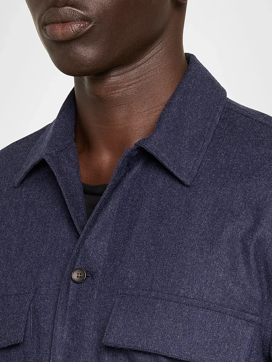 Vince Men's Tailored Wool-Twill Shirt Jacket | Thumbnail 5 Vince Men's Tailored Wool-Twill Shirt Jacket | Thumbnail 5