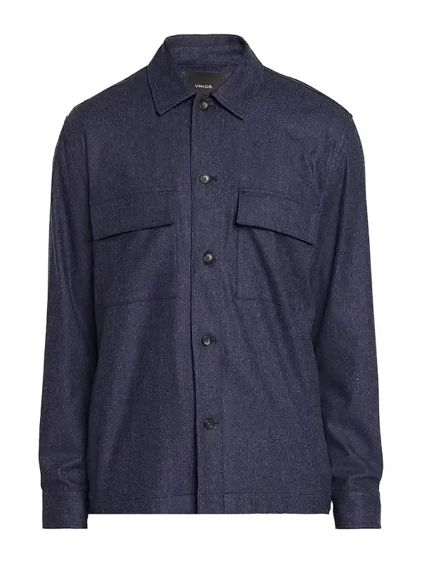 Men's Tailored Wool-Twill Shirt Jacket