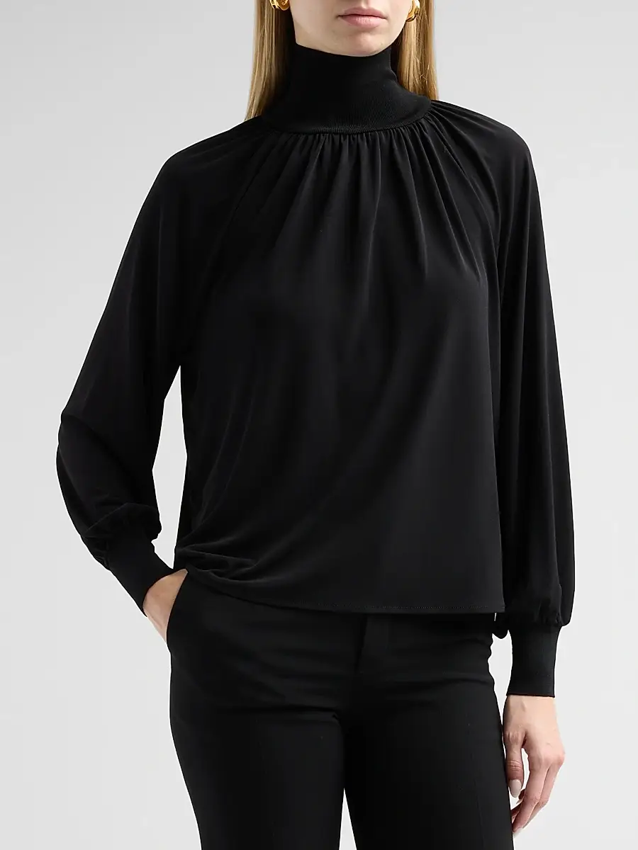 Vince Women's Gathered Turtleneck Top | Thumbnail 4 Vince Women's Gathered Turtleneck Top | Thumbnail 4