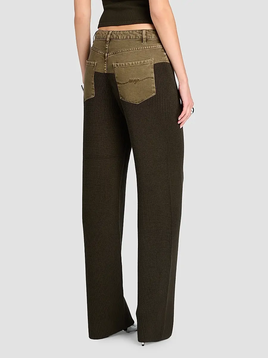 SEROYA Women's Chani Mixed Media Wide-Leg Pants | Thumbnail 3 SEROYA Women's Chani Mixed Media Wide-Leg Pants | Thumbnail 3