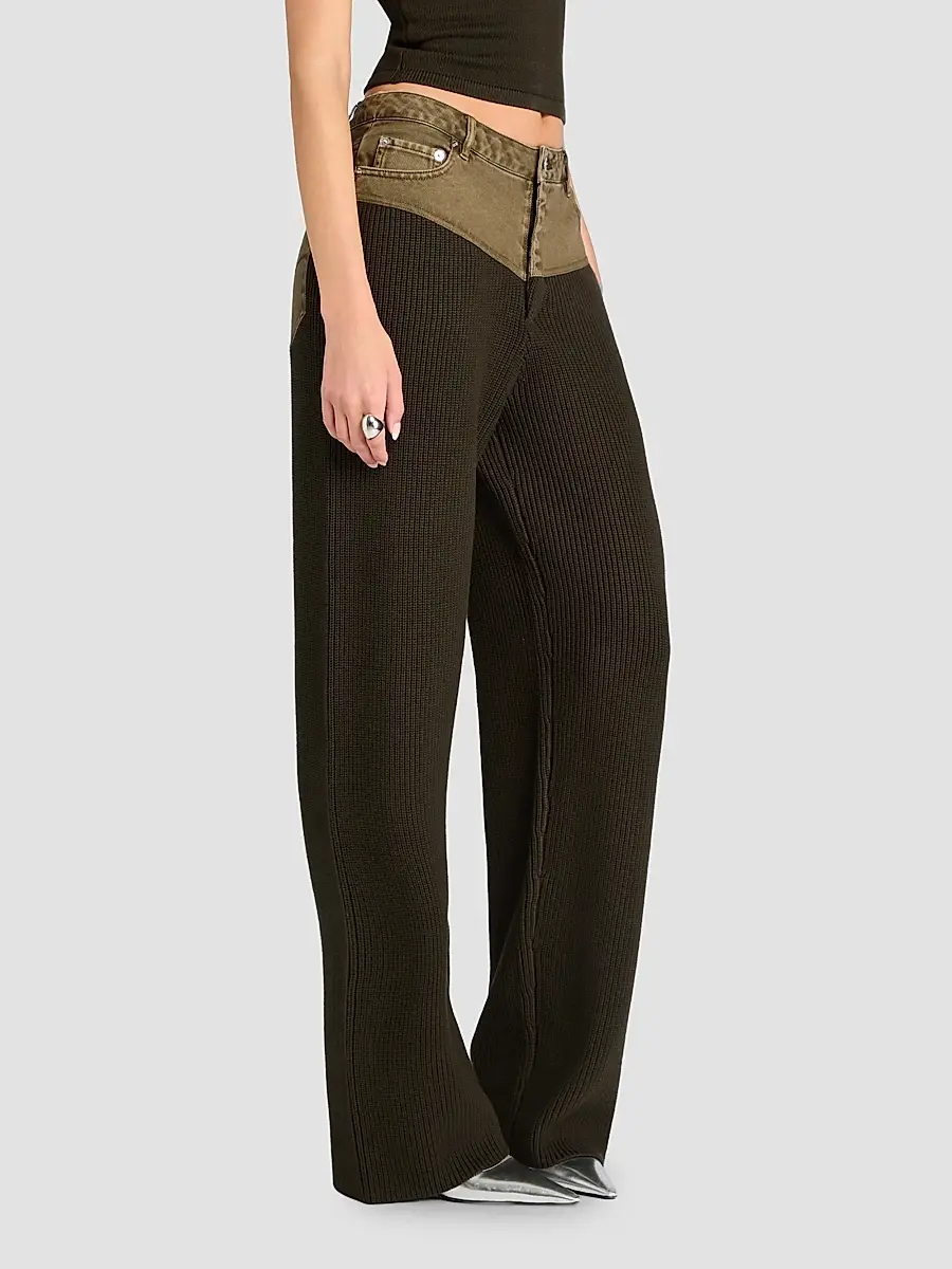 SEROYA Women's Chani Mixed Media Wide-Leg Pants | Thumbnail 6 SEROYA Women's Chani Mixed Media Wide-Leg Pants | Thumbnail 6