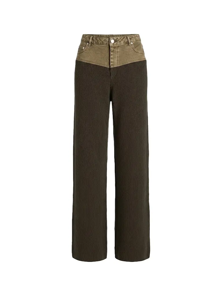 SEROYA Women's Chani Mixed Media Wide-Leg Pants