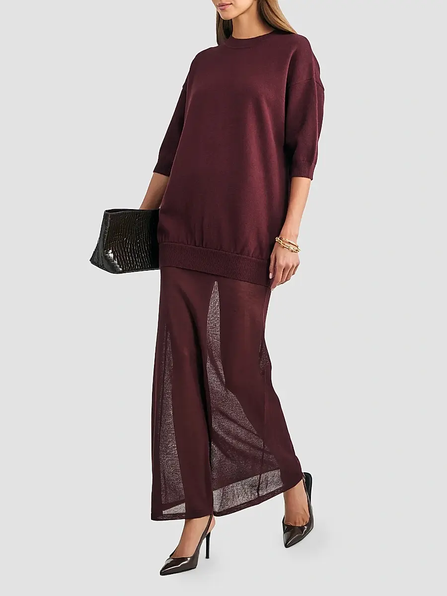 SEROYA Women's Arwen Mixed-Media Maxi Dress | Thumbnail 2 SEROYA Women's Arwen Mixed-Media Maxi Dress | Thumbnail 2