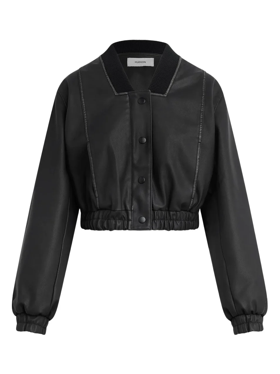 Women's Faux-Leather Crop Bomber Jacket Women's Faux-Leather Crop Bomber Jacket