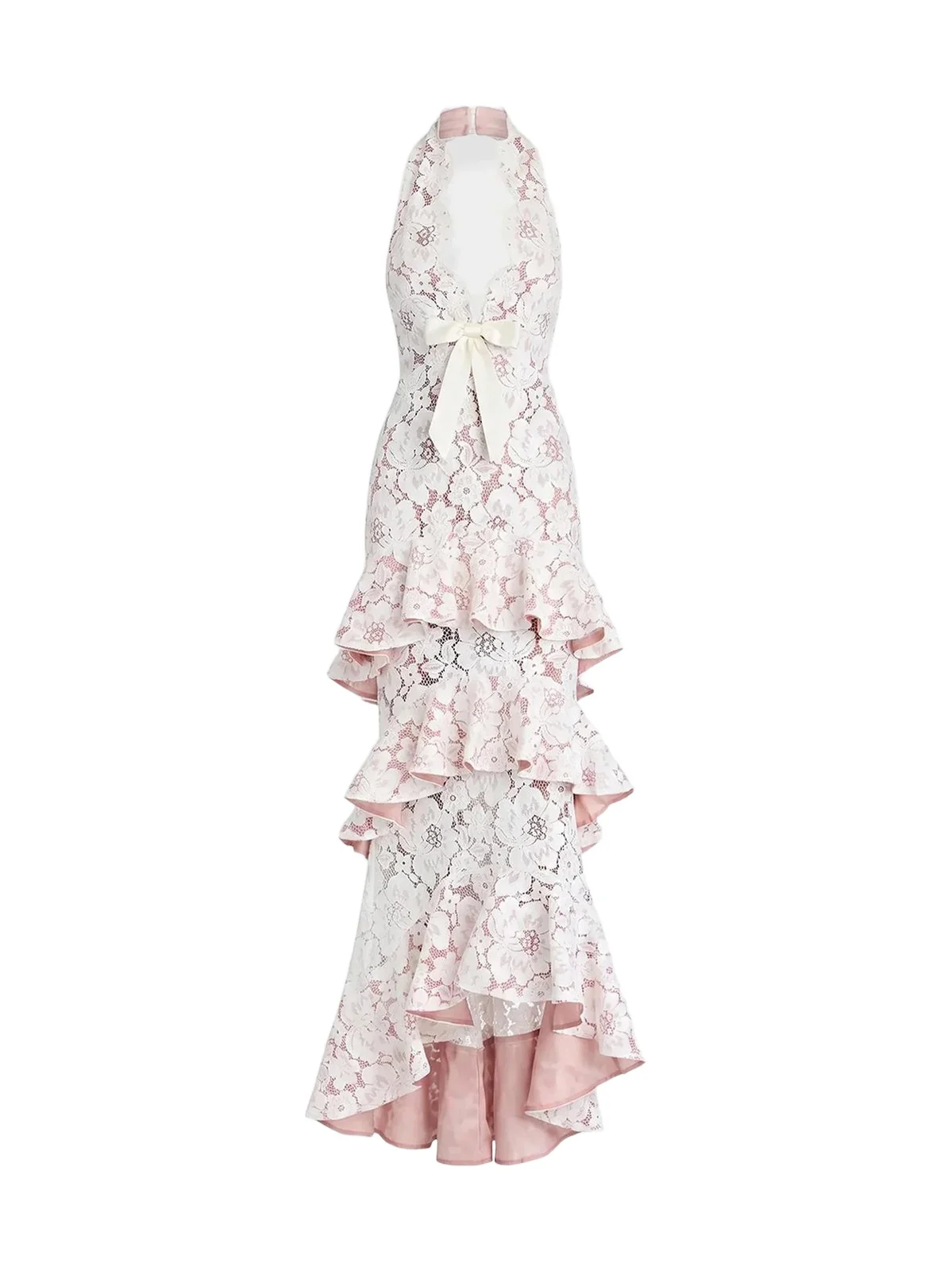 Women's Senara Lace Halter Tiered Maxi Dress