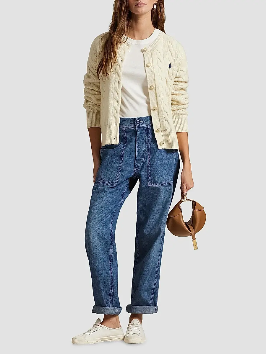 Polo Ralph Lauren Women's Cable-Knit Wool-Cashmere Cardigan | Thumbnail 2