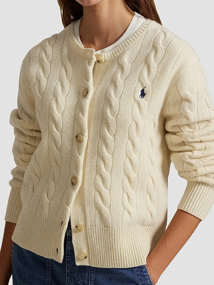 Polo Ralph Lauren Women's Cable-Knit Wool-Cashmere Cardigan | Thumbnail 5