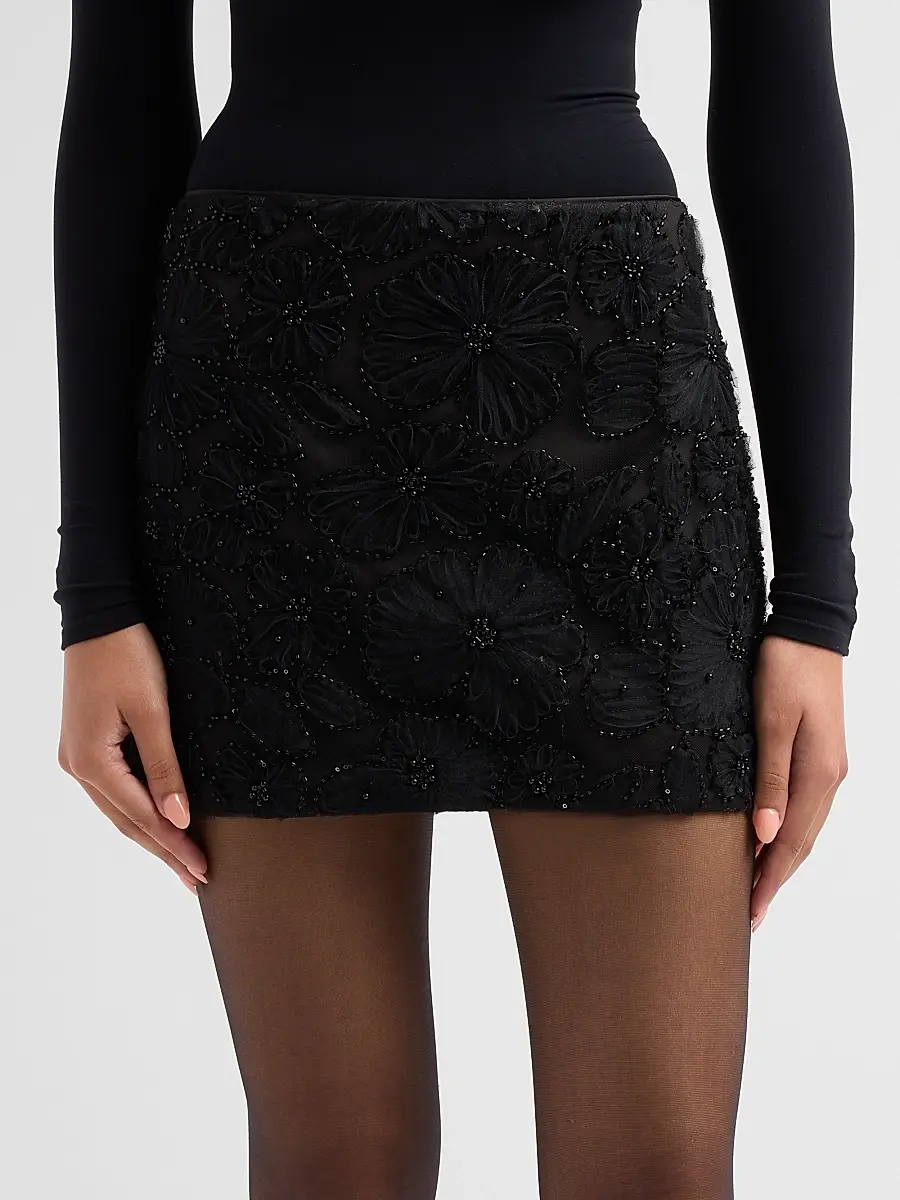 Veronica Beard Women's Olenna Floral Embellished Mini Skirt | Thumbnail 5 Veronica Beard Women's Olenna Floral Embellished Mini Skirt | Thumbnail 5