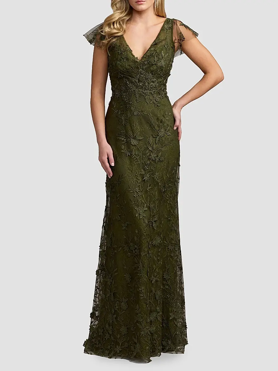 Mac Duggal Women's Floral Appliqué Tulle Gown | Thumbnail 2 Mac Duggal Women's Floral Appliqué Tulle Gown | Thumbnail 2