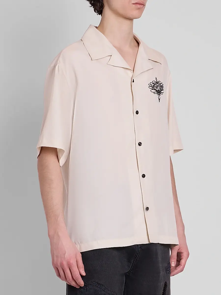 AMIRI Men's Lasso Logo-Embroidered Camp Shirt | Thumbnail 4 AMIRI Men's Lasso Logo-Embroidered Camp Shirt | Thumbnail 4