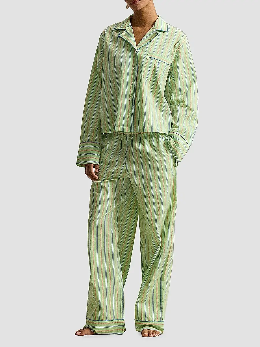 Polo Ralph Lauren Women's Shirting Stripes Pajamas Set | Thumbnail 2 Polo Ralph Lauren Women's Shirting Stripes Pajamas Set | Thumbnail 2