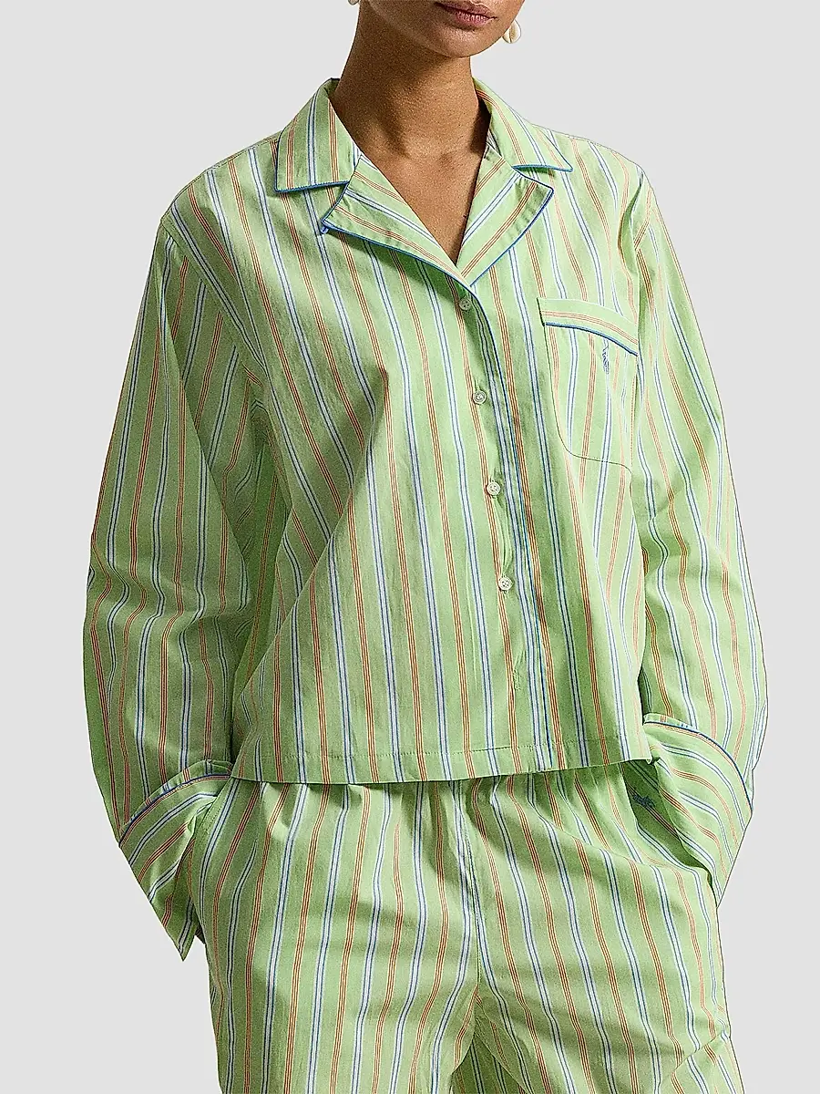 Polo Ralph Lauren Women's Shirting Stripes Pajamas Set | Thumbnail 4 Polo Ralph Lauren Women's Shirting Stripes Pajamas Set | Thumbnail 4