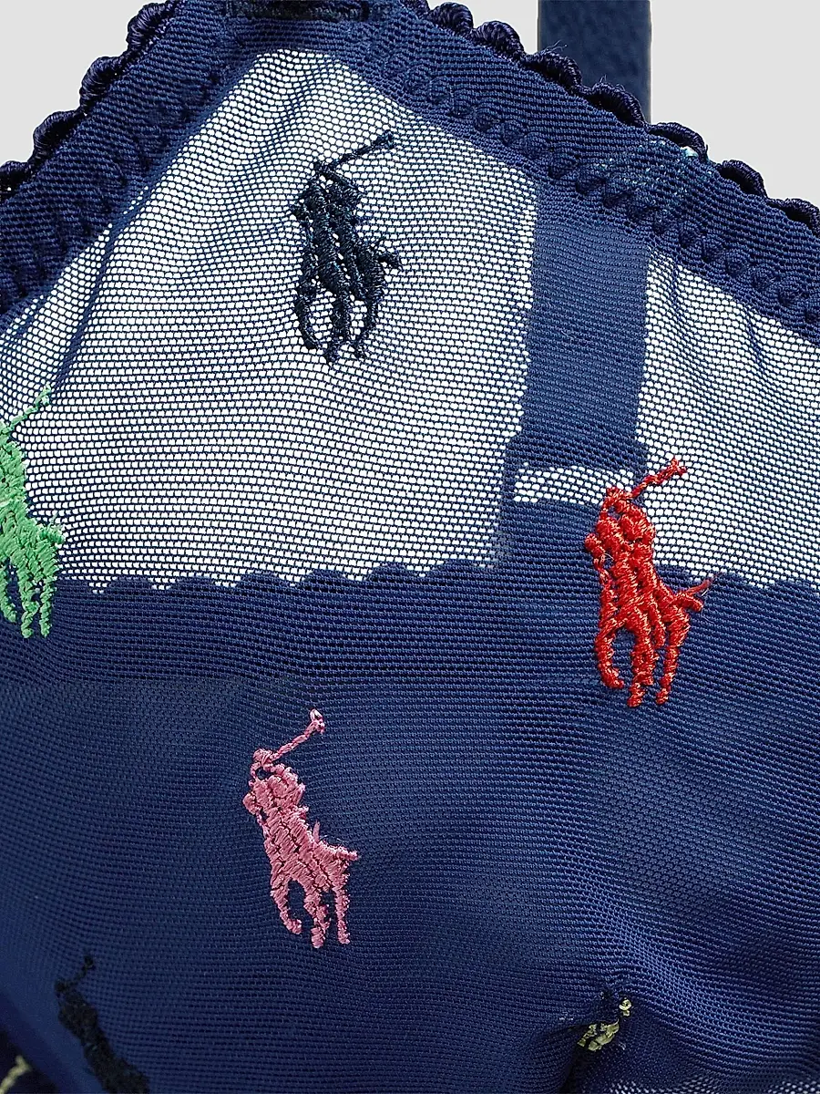 Polo Ralph Lauren Women's Pony-Embroidered Mesh Unlined Demi Bra | Thumbnail 5 Polo Ralph Lauren Women's Pony-Embroidered Mesh Unlined Demi Bra | Thumbnail 5