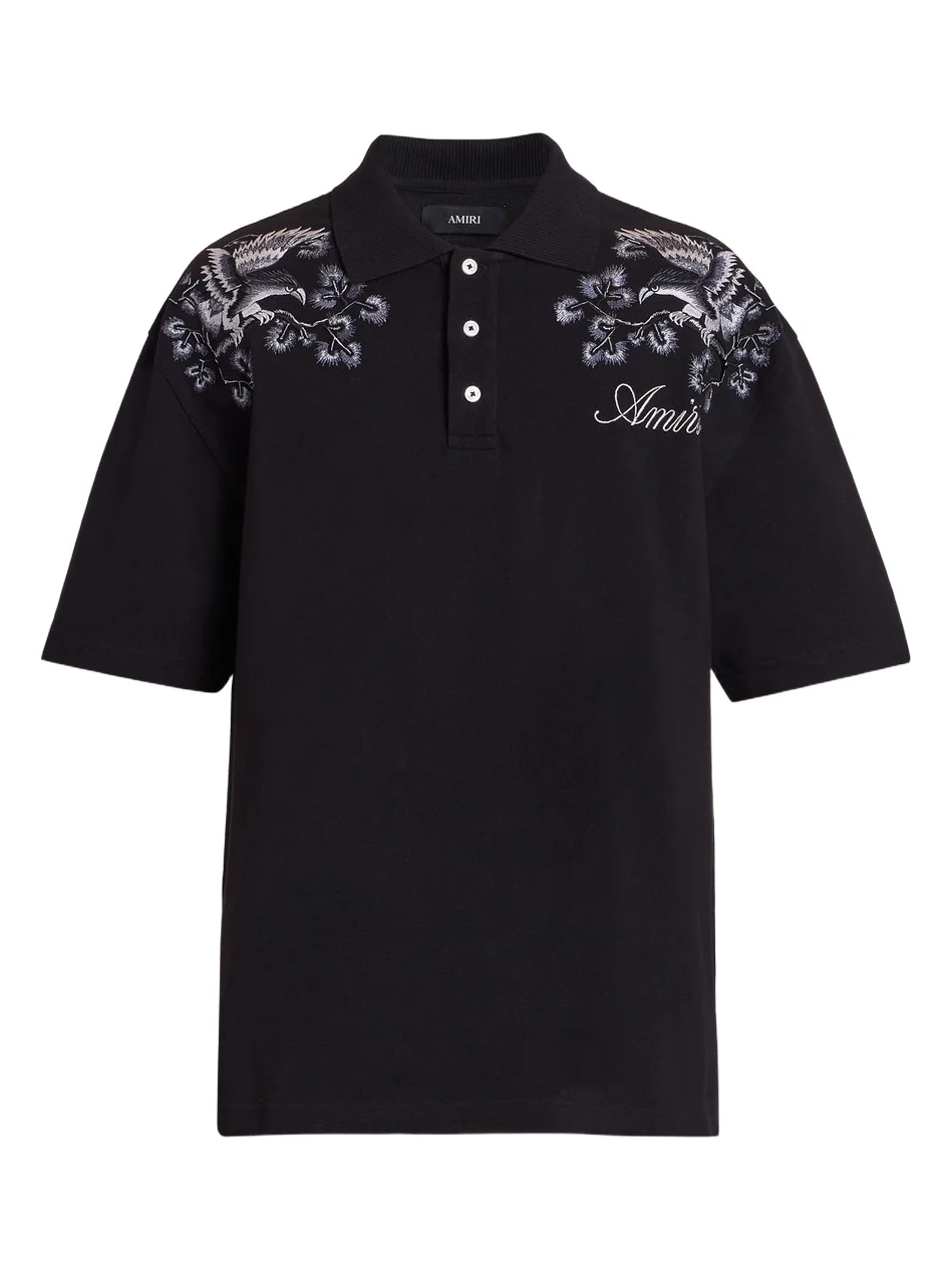 Men's Floral-Embroidered Cotton Polo Shirt Men's Floral-Embroidered Cotton Polo Shirt