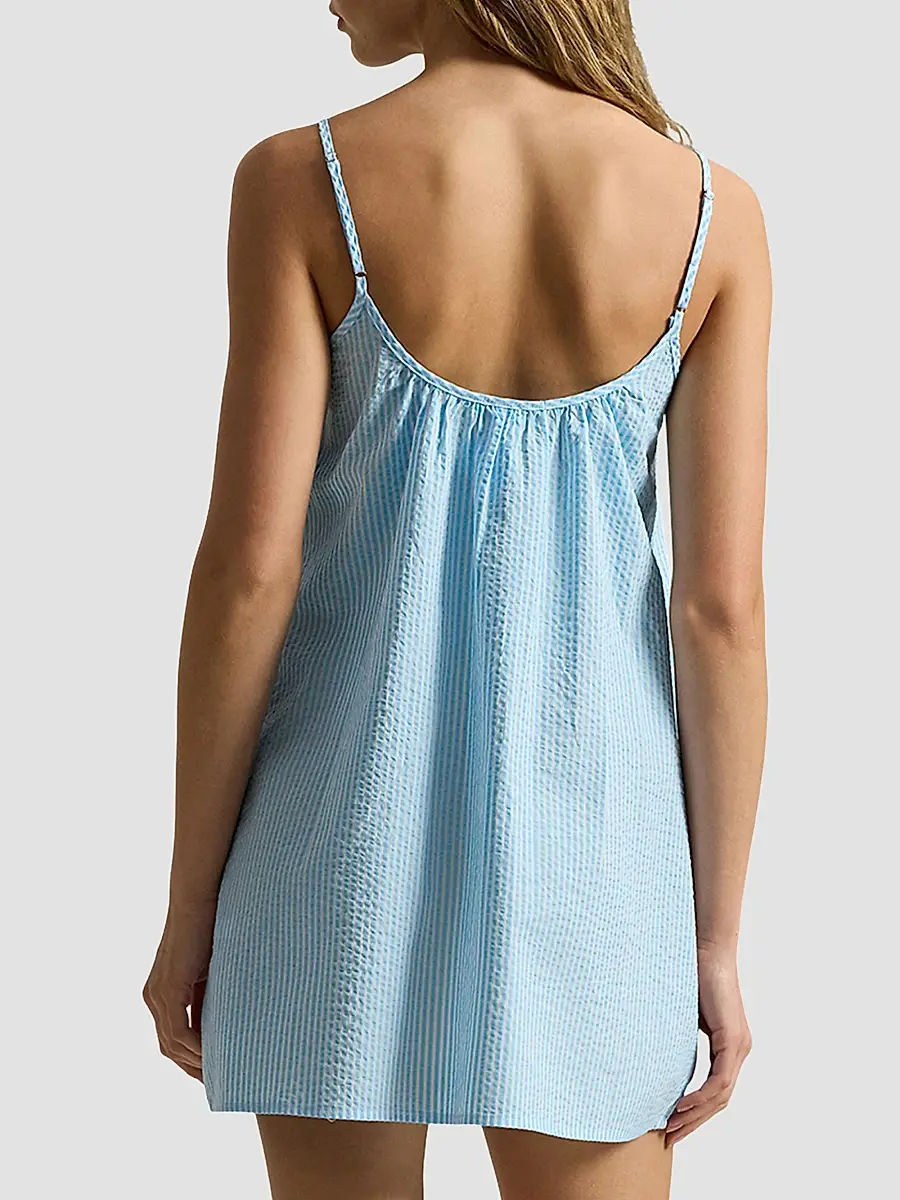 Polo Ralph Lauren Women's Scallop Seersucker Slipdress | Thumbnail 3 Polo Ralph Lauren Women's Scallop Seersucker Slipdress | Thumbnail 3