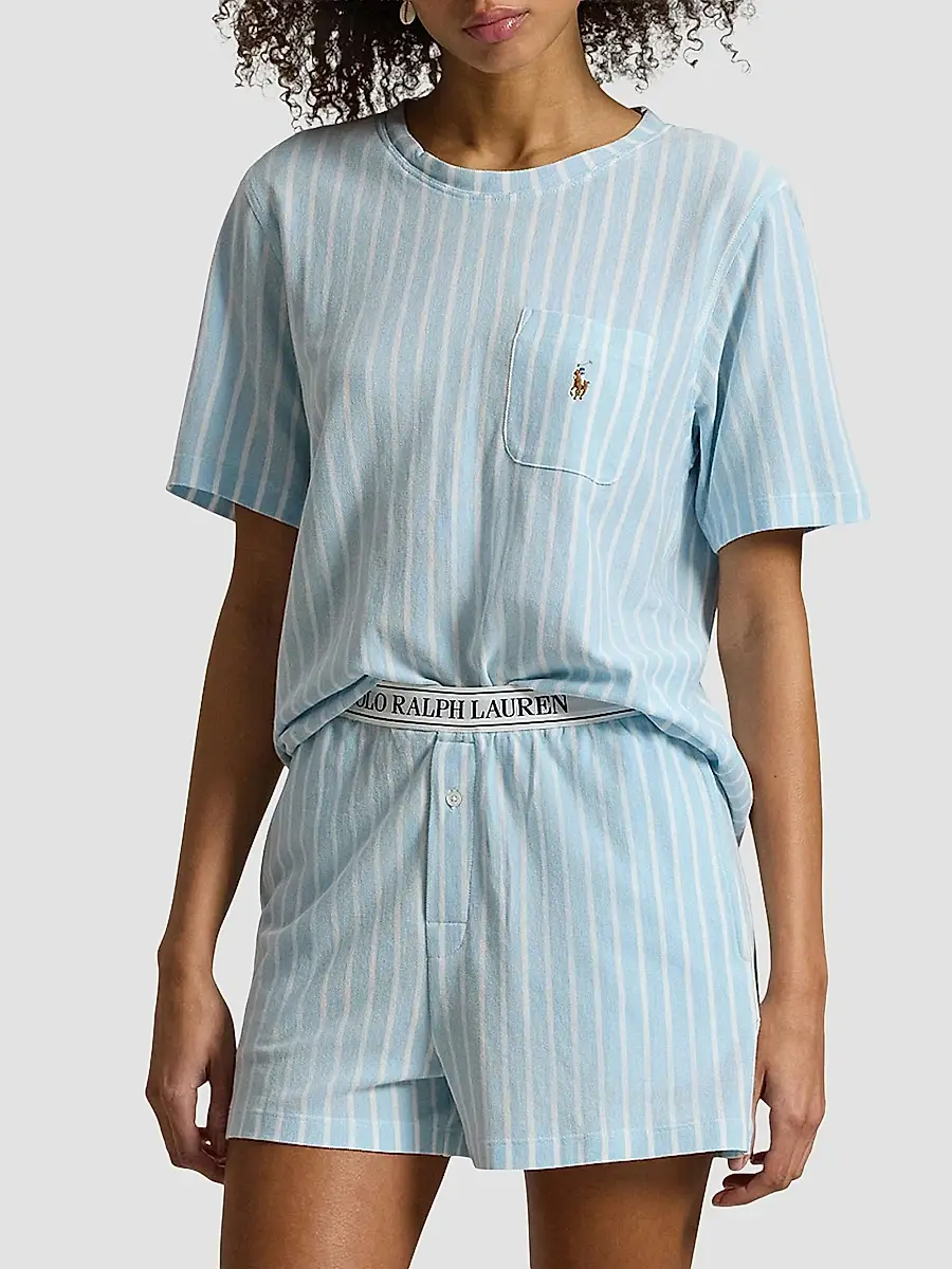 Polo Ralph Lauren Women's Knit Oxford T-Shirt & Shorts Set - Baltic Sea | Thumbnail 2