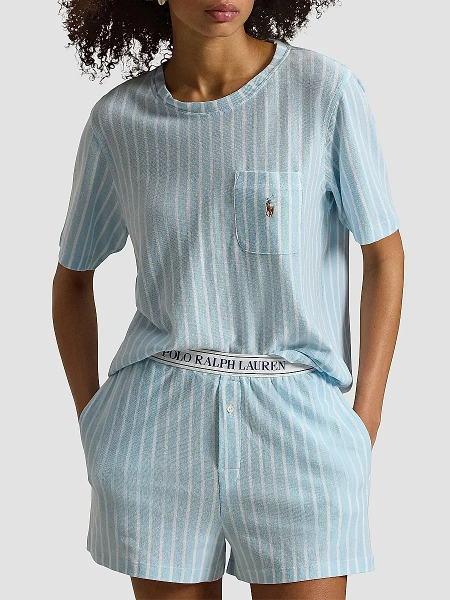 Polo Ralph Lauren Women's Knit Oxford T-Shirt & Shorts Set - Baltic Sea | Thumbnail 3