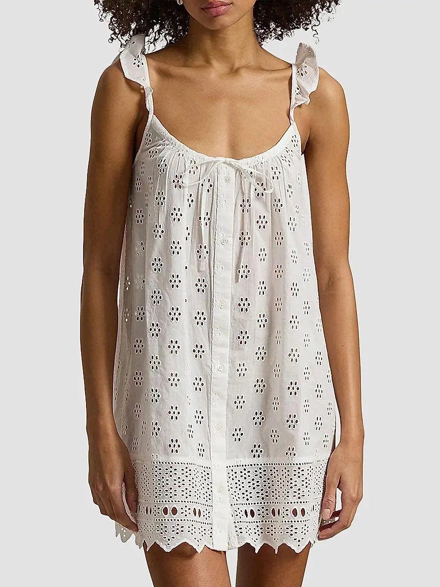 Polo Ralph Lauren Women's Cotton Eyelet Cami Sleep Dress | Thumbnail 2