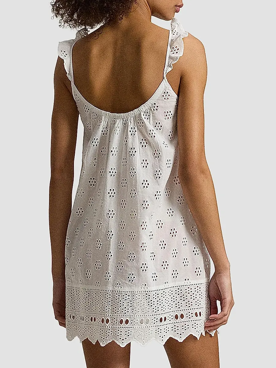 Polo Ralph Lauren Women's Cotton Eyelet Cami Sleep Dress | Thumbnail 3