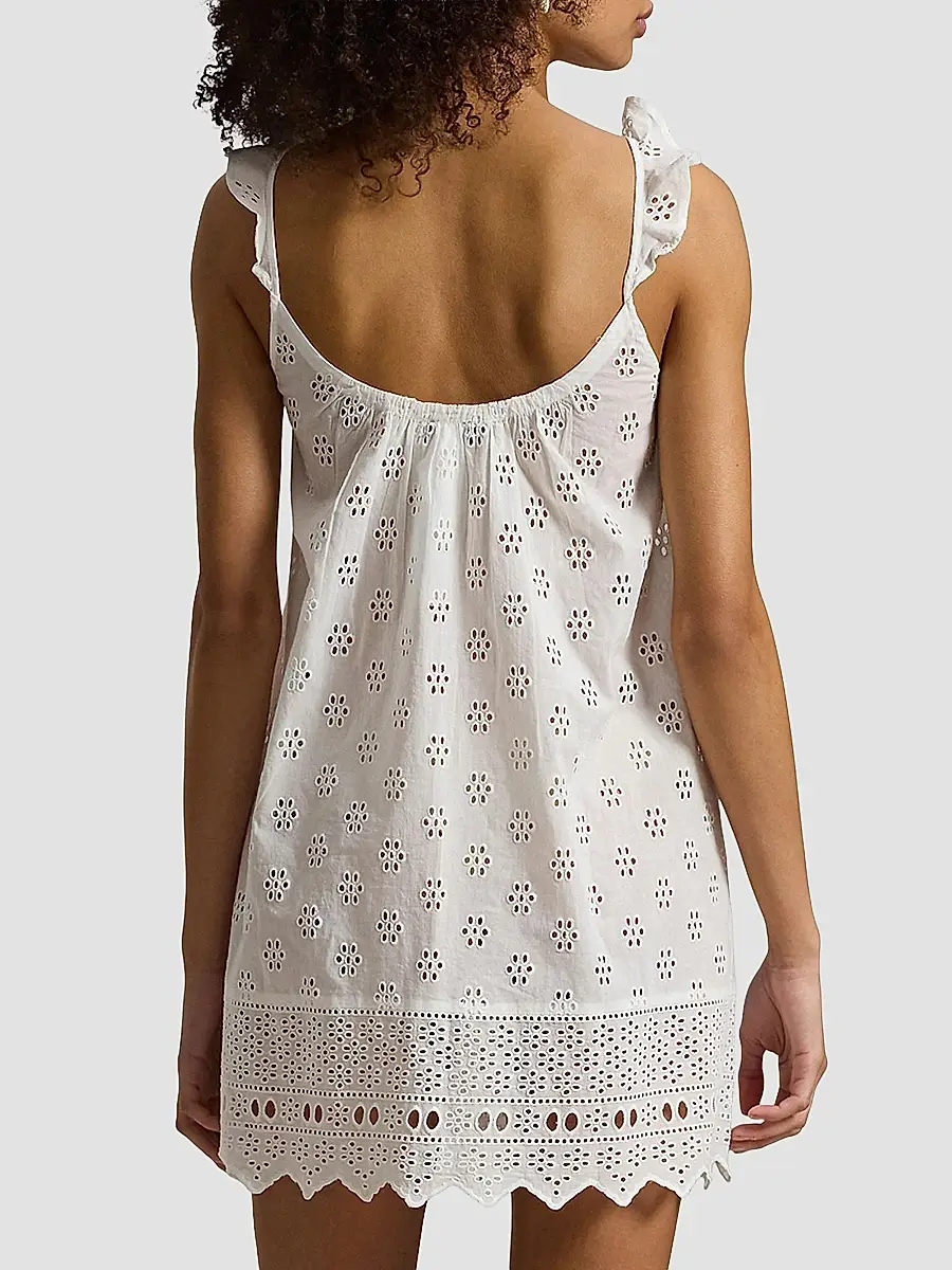 Polo Ralph Lauren Women's Cotton Eyelet Cami Sleep Dress | Thumbnail 4