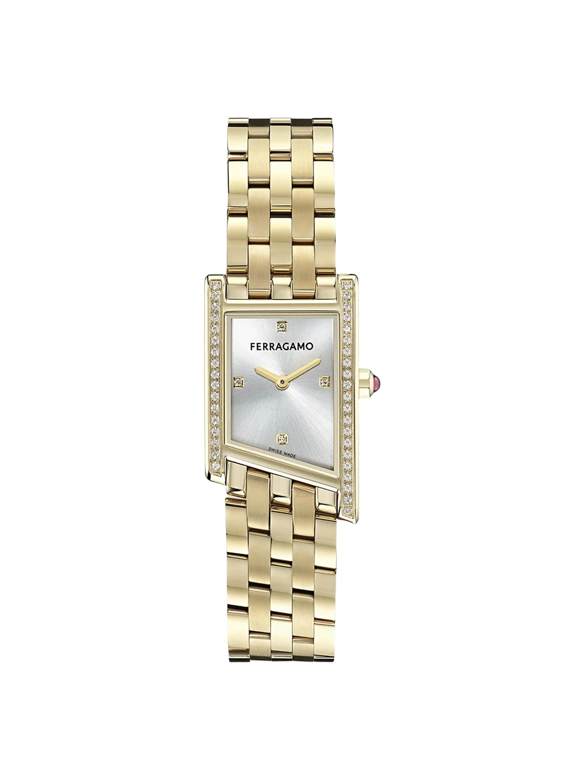 Ferragamo Women's Asymetrique Yellow Gold IP Stainless Steel & Diamond Watch/22MM x 36MM