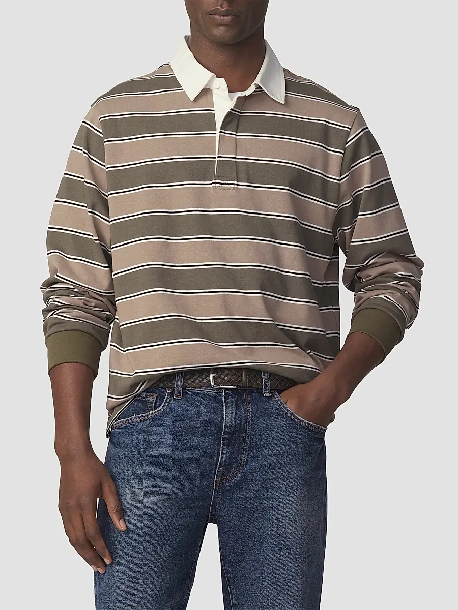 Joe's Jeans Men's Striped Cotton Rugby Shirt | Thumbnail 4
