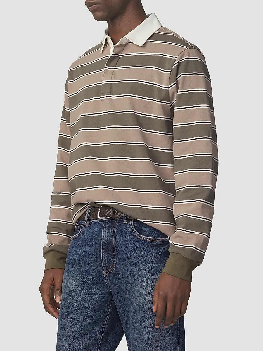 Joe's Jeans Men's Striped Cotton Rugby Shirt | Thumbnail 6