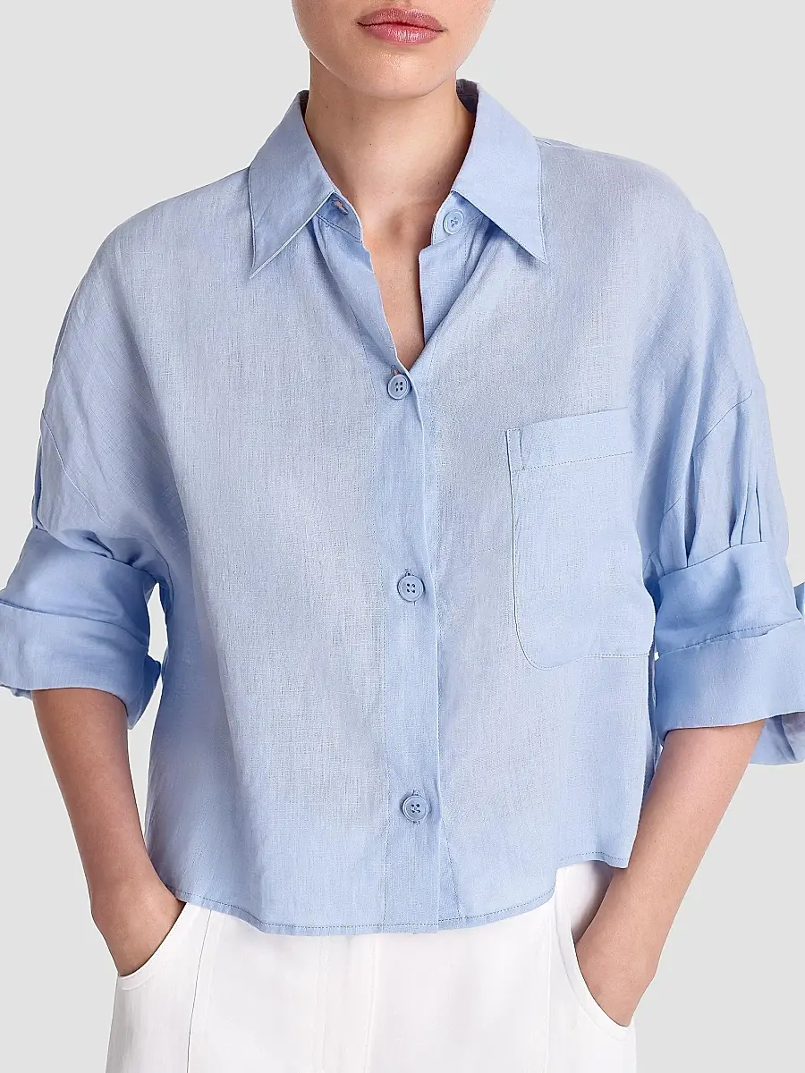 TWP Women's Next Ex Cotton-Silk Button-Front Shirt | Thumbnail 3