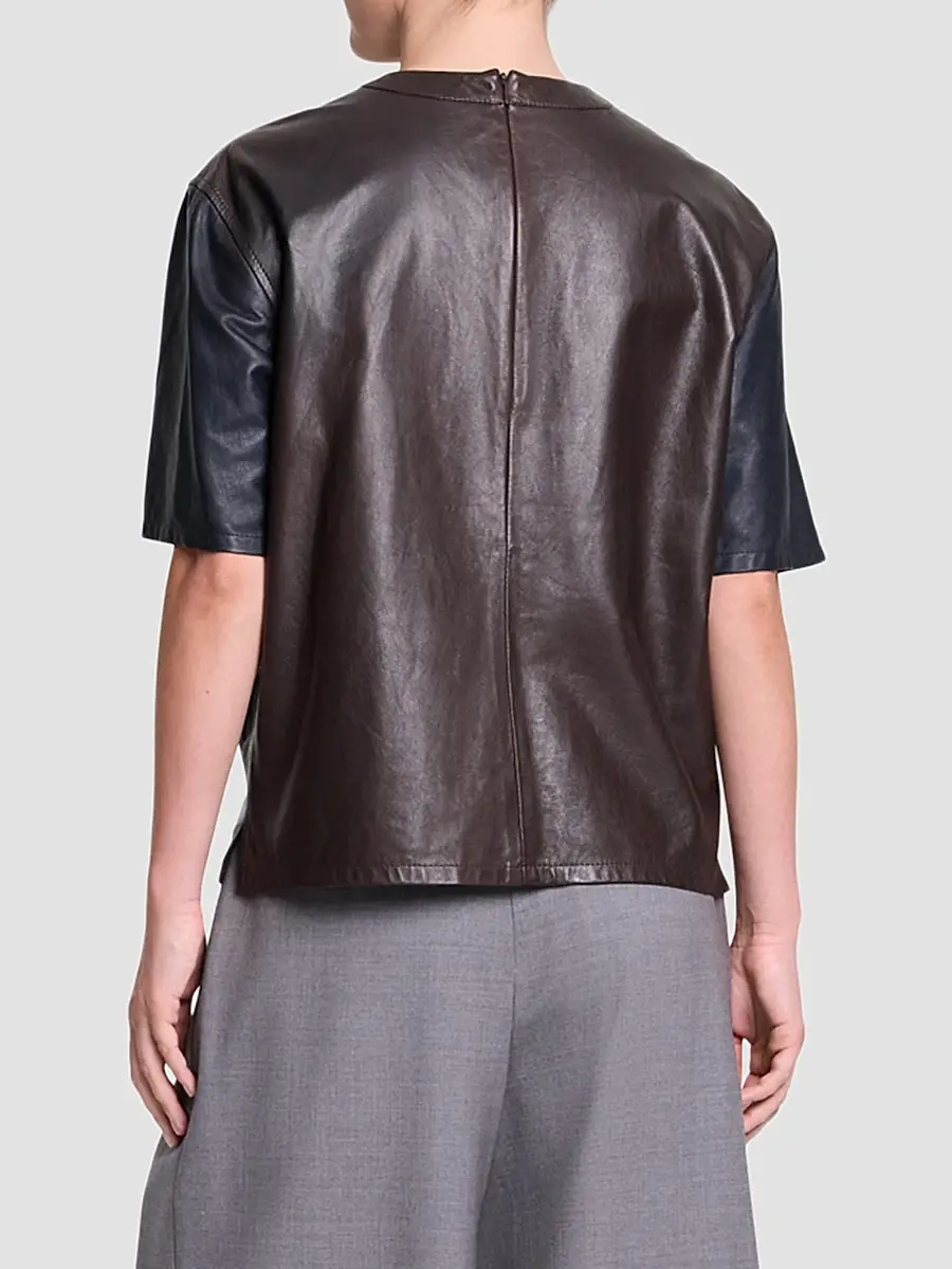 TWP Women's Two-Tone Leather T-Shirt | Thumbnail 4 TWP Women's Two-Tone Leather T-Shirt | Thumbnail 4