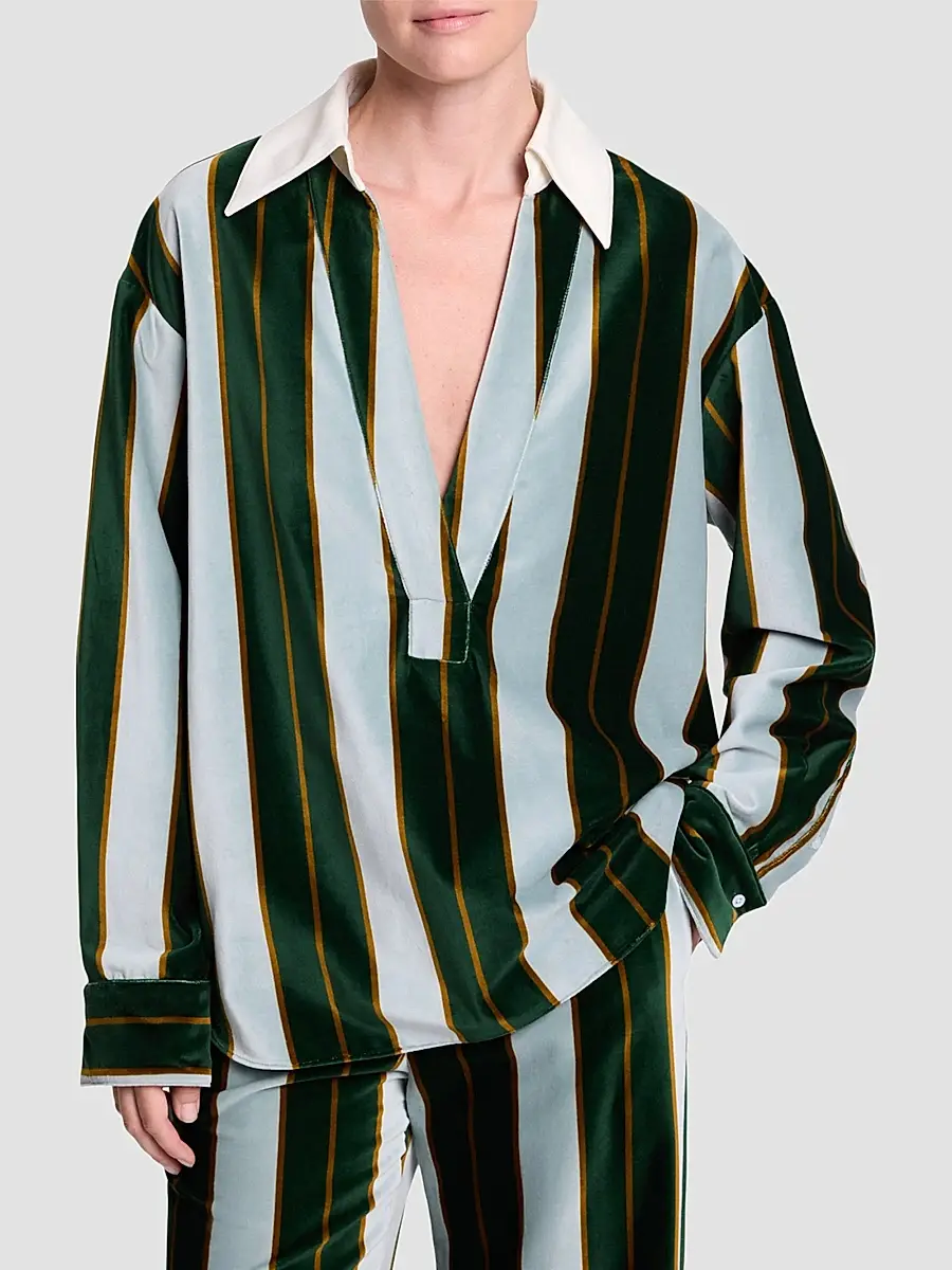 TWP Women's A Case Of You Striped Cotton Blouse | Thumbnail 4 TWP Women's A Case Of You Striped Cotton Blouse | Thumbnail 4