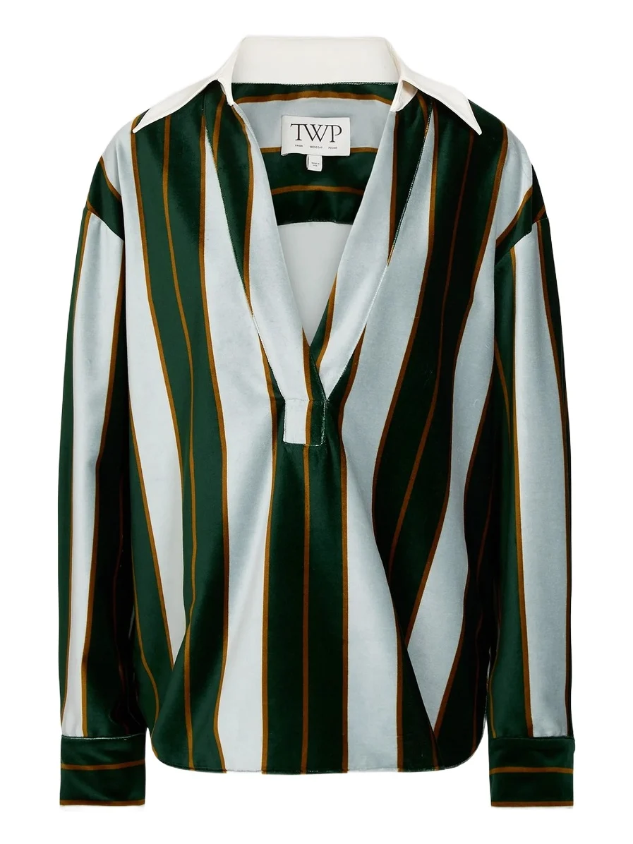 TWP Women's A Case Of You Striped Cotton Blouse