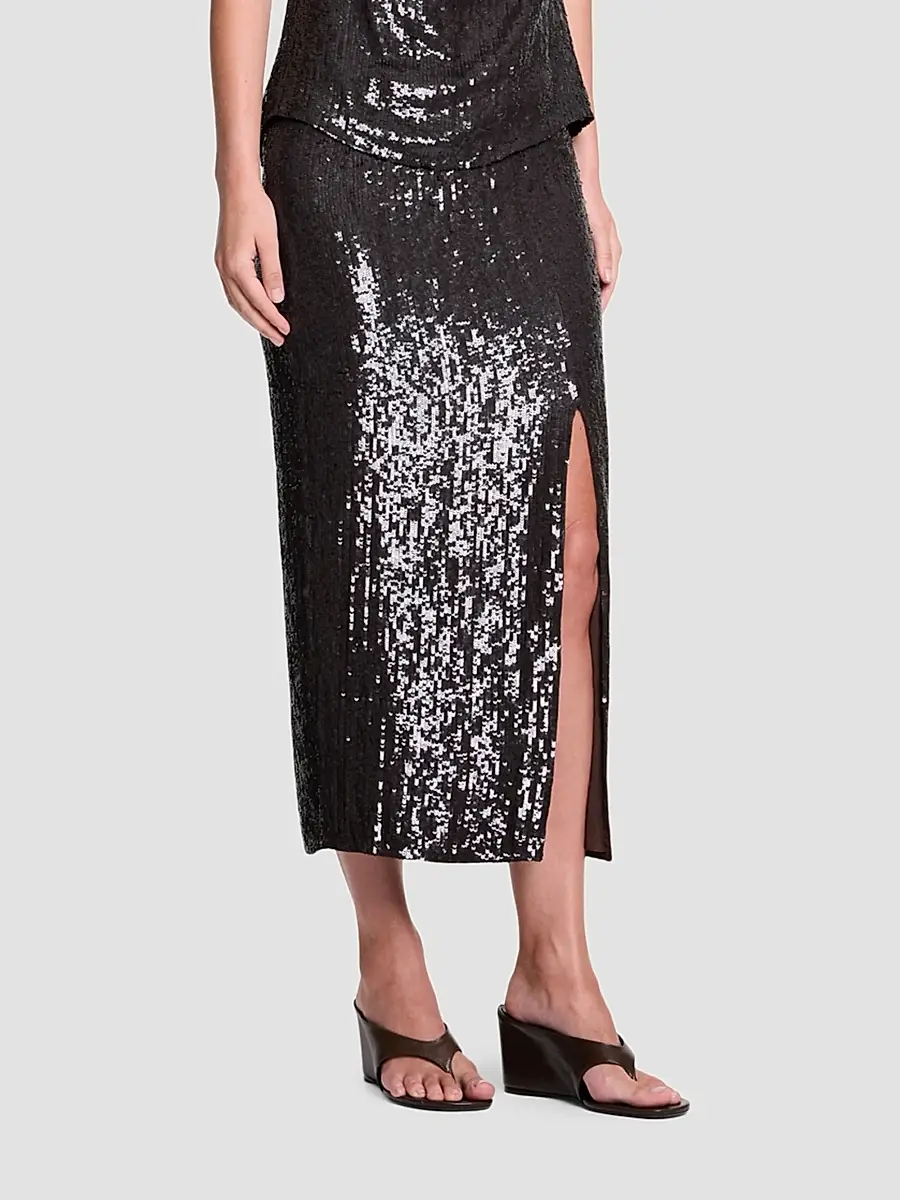 TWP Women's Ladylike Sequined Slit Midi Skirt | Thumbnail 5