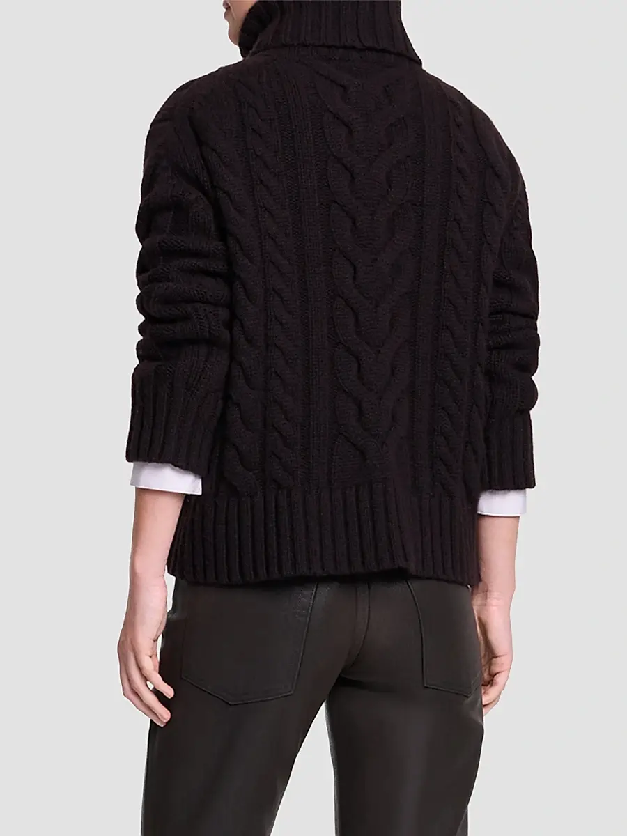TWP Women's Cashmere Turtleneck Cable-Knit Sweater | Thumbnail 3 TWP Women's Cashmere Turtleneck Cable-Knit Sweater | Thumbnail 3